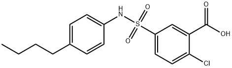 5-[(4-butylanilino)sulfonyl]-2-chlorobenzoic acid Struktur