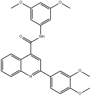 2-(3,4-dimethoxyphenyl)-N-(3,5-dimethoxyphenyl)-4-quinolinecarboxamide Struktur