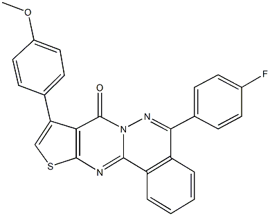 5-(4-fluorophenyl)-9-(4-methoxyphenyl)-8H-thieno[2',3':4,5]pyrimido[2,1-a]phthalazin-8-one Struktur