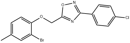 5-[(2-bromo-4-methylphenoxy)methyl]-3-(4-chlorophenyl)-1,2,4-oxadiazole Struktur