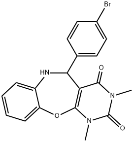 5-(4-bromophenyl)-1,3-dimethyl-5,6-dihydropyrimido[4,5-b][1,5]benzoxazepine-2,4(1H,3H)-dione Struktur