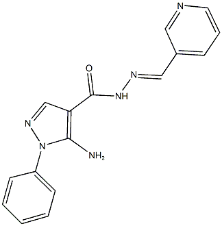 5-amino-1-phenyl-N'-(3-pyridinylmethylene)-1H-pyrazole-4-carbohydrazide Struktur