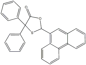 2-(9-phenanthryl)-4,4-diphenyl-1,3-oxathiolan-5-one Struktur