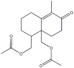 (8a-[(acetyloxy)methyl]-5-methyl-6-oxo-2,3,4,6,7,8-hexahydro-1(1H)-naphthalenyl)methyl acetate Struktur