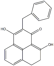 2-benzyl-3,9-dihydroxy-7,8-dihydro-1H-phenalen-1-one Struktur