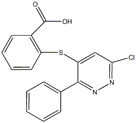 2-[(6-chloro-3-phenyl-4-pyridazinyl)sulfanyl]benzoic acid Struktur