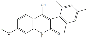 4-hydroxy-3-mesityl-7-methoxy-2(1H)-quinolinone Struktur