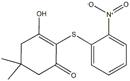 3-hydroxy-2-({2-nitrophenyl}sulfanyl)-5,5-dimethyl-2-cyclohexen-1-one Struktur