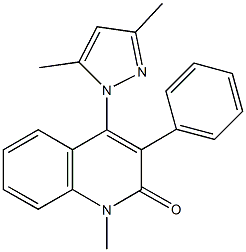 4-(3,5-dimethyl-1H-pyrazol-1-yl)-1-methyl-3-phenyl-2(1H)-quinolinone Struktur