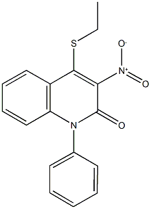 4-(ethylsulfanyl)-3-nitro-1-phenyl-2(1H)-quinolinone Struktur