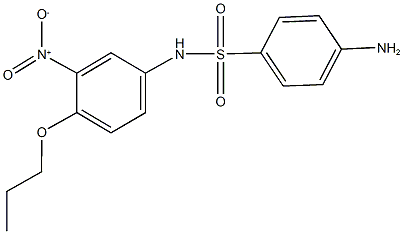 4-amino-N-{3-nitro-4-propoxyphenyl}benzenesulfonamide Struktur