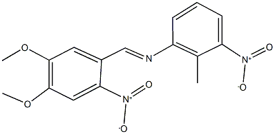 N-(4,5-dimethoxy-2-nitrobenzylidene)-2-methyl-3-nitroaniline Struktur