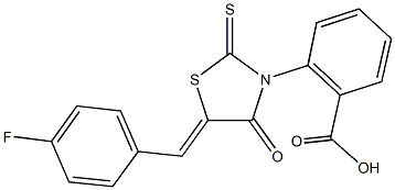 2-[5-(4-fluorobenzylidene)-4-oxo-2-thioxo-1,3-thiazolidin-3-yl]benzoic acid Struktur