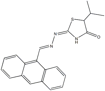 9-anthracenecarbaldehyde (5-isopropyl-4-oxo-1,3-thiazolidin-2-ylidene)hydrazone Struktur