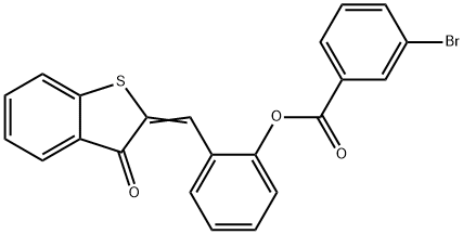 2-[(3-oxo-1-benzothien-2(3H)-ylidene)methyl]phenyl 3-bromobenzoate Struktur