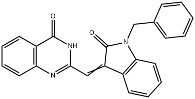 2-[(1-benzyl-2-oxo-1,2-dihydro-3H-indol-3-ylidene)methyl]-4(3H)-quinazolinone Struktur