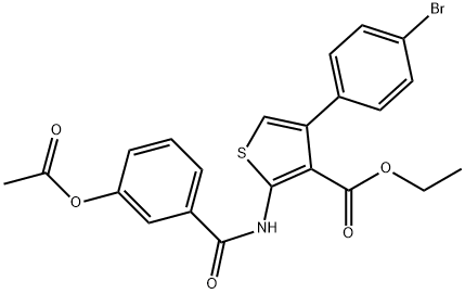 ethyl 2-{[3-(acetyloxy)benzoyl]amino}-4-(4-bromophenyl)-3-thiophenecarboxylate Struktur