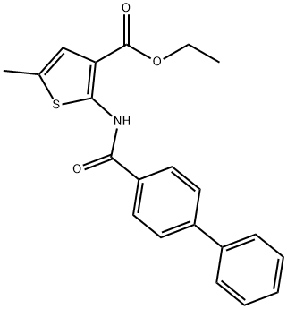 ethyl 2-[([1,1'-biphenyl]-4-ylcarbonyl)amino]-5-methylthiophene-3-carboxylate Struktur