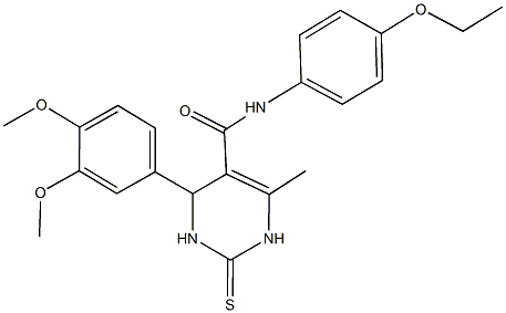 4-(3,4-dimethoxyphenyl)-N-(4-ethoxyphenyl)-6-methyl-2-thioxo-1,2,3,4-tetrahydropyrimidine-5-carboxamide Struktur