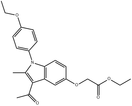 ethyl {[3-acetyl-1-(4-ethoxyphenyl)-2-methyl-1H-indol-5-yl]oxy}acetate Struktur