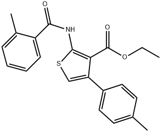 ethyl 2-[(2-methylbenzoyl)amino]-4-(4-methylphenyl)-3-thiophenecarboxylate Struktur