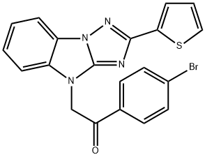 1-(4-bromophenyl)-2-[2-(2-thienyl)-4H-[1,2,4]triazolo[1,5-a]benzimidazol-4-yl]ethanone Struktur