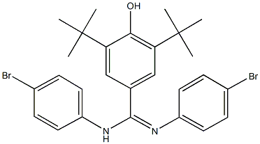 N,N'-bis(4-bromophenyl)-3,5-ditert-butyl-4-hydroxybenzenecarboximidamide Struktur