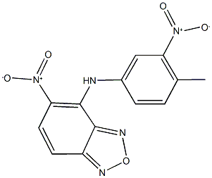 5-nitro-4-{3-nitro-4-methylanilino}-2,1,3-benzoxadiazole Struktur