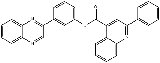 3-(2-quinoxalinyl)phenyl 2-phenyl-4-quinolinecarboxylate Struktur