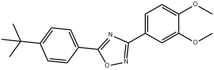 3-[3,4-bis(methyloxy)phenyl]-5-[4-(1,1-dimethylethyl)phenyl]-1,2,4-oxadiazole Struktur