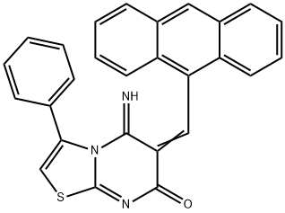 6-(9-anthrylmethylene)-5-imino-3-phenyl-5,6-dihydro-7H-[1,3]thiazolo[3,2-a]pyrimidin-7-one Struktur