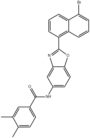 N-[2-(5-bromo-1-naphthyl)-1,3-benzoxazol-5-yl]-3,4-dimethylbenzamide Struktur