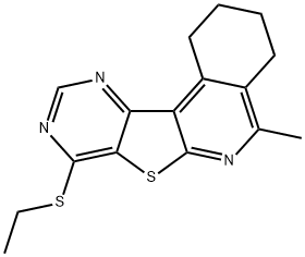 ethyl 5-methyl-1,2,3,4-tetrahydropyrimido[4',5':4,5]thieno[2,3-c]isoquinolin-8-yl sulfide Struktur