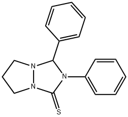 2,3-diphenyltetrahydro-1H,5H-pyrazolo[1,2-a][1,2,4]triazole-1-thione Struktur