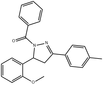 1-benzoyl-5-(2-methoxyphenyl)-3-(4-methylphenyl)-4,5-dihydro-1H-pyrazole Struktur