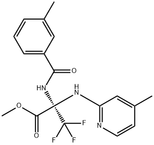 methyl 3,3,3-trifluoro-2-[(3-methylbenzoyl)amino]-2-[(4-methylpyridin-2-yl)amino]propanoate Struktur