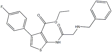 ethyl 2-{[(benzylamino)acetyl]amino}-4-(4-fluorophenyl)-3-thiophenecarboxylate Struktur