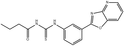 N-butyryl-N'-(3-[1,3]oxazolo[4,5-b]pyridin-2-ylphenyl)thiourea Struktur