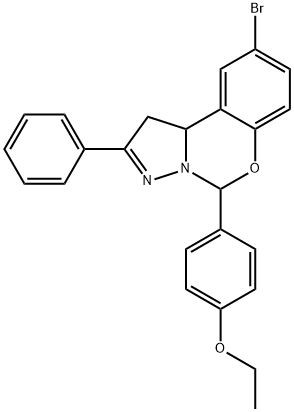 4-(9-bromo-2-phenyl-1,10b-dihydropyrazolo[1,5-c][1,3]benzoxazin-5-yl)phenyl ethyl ether Struktur