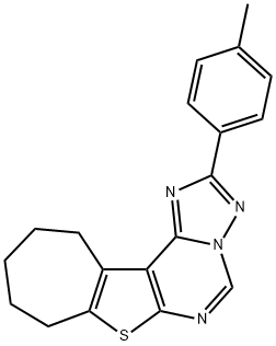 2-(4-methylphenyl)-9,10,11,12-tetrahydro-8H-cyclohepta[4,5]thieno[3,2-e][1,2,4]triazolo[1,5-c]pyrimidine Struktur