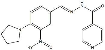 N'-[3-nitro-4-(1-pyrrolidinyl)benzylidene]isonicotinohydrazide Struktur