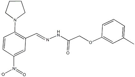 N'-[5-nitro-2-(1-pyrrolidinyl)benzylidene]-2-(3-methylphenoxy)acetohydrazide Struktur