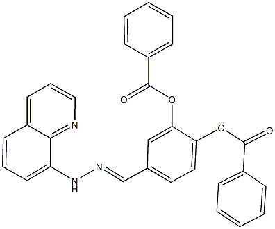 2-(benzoyloxy)-5-[2-(8-quinolinyl)carbohydrazonoyl]phenyl benzoate Struktur