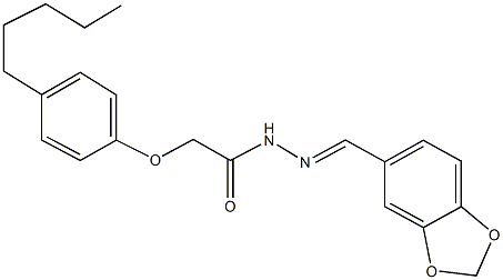 N'-(1,3-benzodioxol-5-ylmethylene)-2-(4-pentylphenoxy)acetohydrazide Struktur