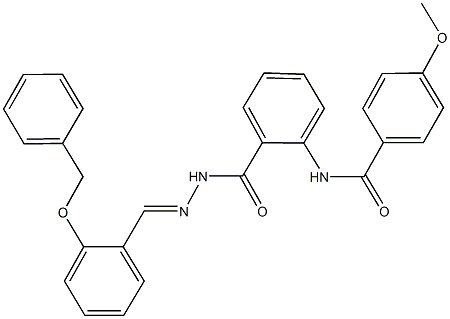 N-[2-({2-[2-(benzyloxy)benzylidene]hydrazino}carbonyl)phenyl]-4-methoxybenzamide Struktur