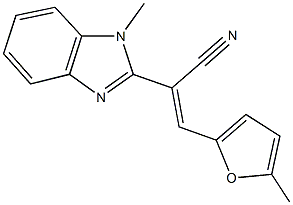 2-(1-methyl-1H-benzimidazol-2-yl)-3-(5-methyl-2-furyl)acrylonitrile Struktur