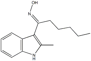 1-(2-methyl-1H-indol-3-yl)-1-hexanone oxime Struktur