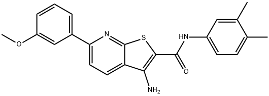 3-amino-N-(3,4-dimethylphenyl)-6-(3-methoxyphenyl)thieno[2,3-b]pyridine-2-carboxamide Struktur