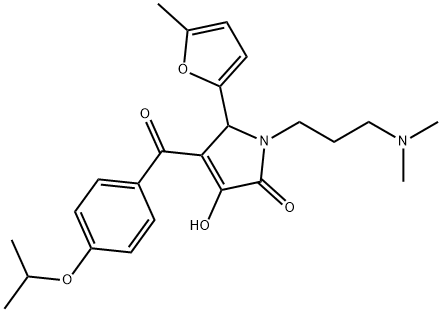 1-[3-(dimethylamino)propyl]-3-hydroxy-4-(4-isopropoxybenzoyl)-5-(5-methyl-2-furyl)-1,5-dihydro-2H-pyrrol-2-one Struktur