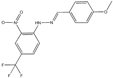 4-(methyloxy)benzaldehyde [2-nitro-4-(trifluoromethyl)phenyl]hydrazone Struktur